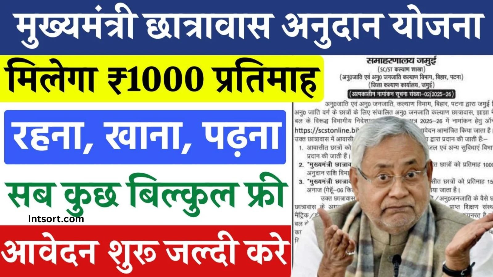 Mukhyamantri Chhatrawas Anudan Yojana 2025 के लिए Apply कैसे करें?
